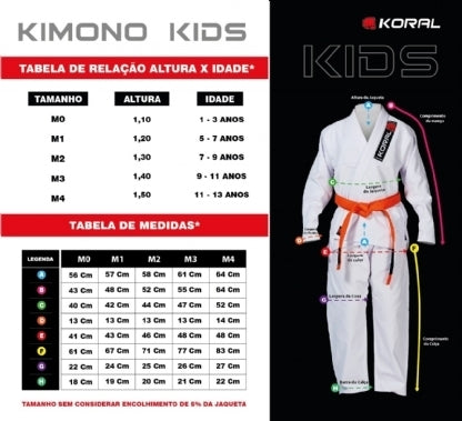 Koral Kimono BJJ Infantil Trenzado Blanco